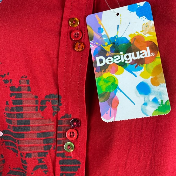 Desigual Long Sleeve Button Front Cam - Picture 4 of 12